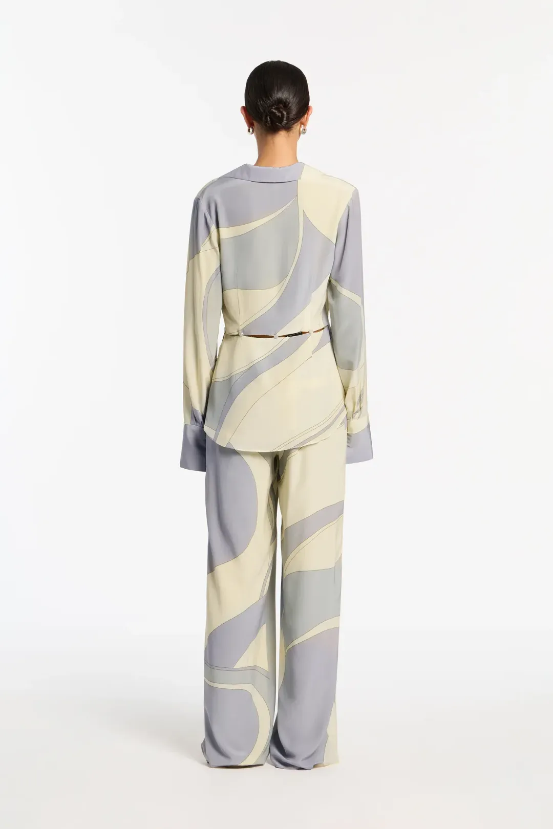 Sir The Label Adrianna Buttoned Shirt and Pant Set Cesco Print Size 2 / 10 AU for rent on The Volte - main image