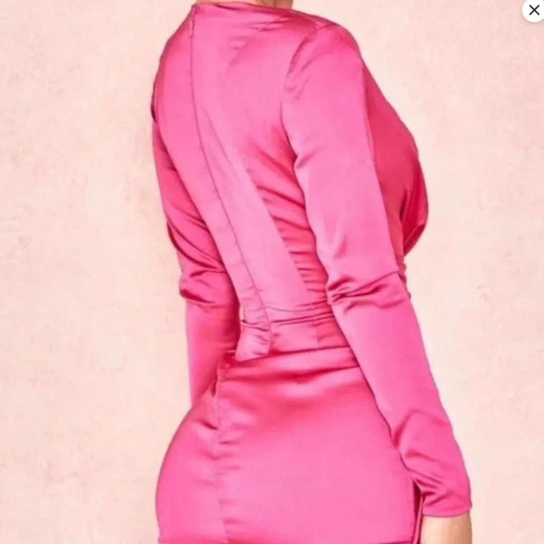 House of CB Nelinha Gathered Tux Wrap Dress Pink Size 6 for rent on The Volte - main image