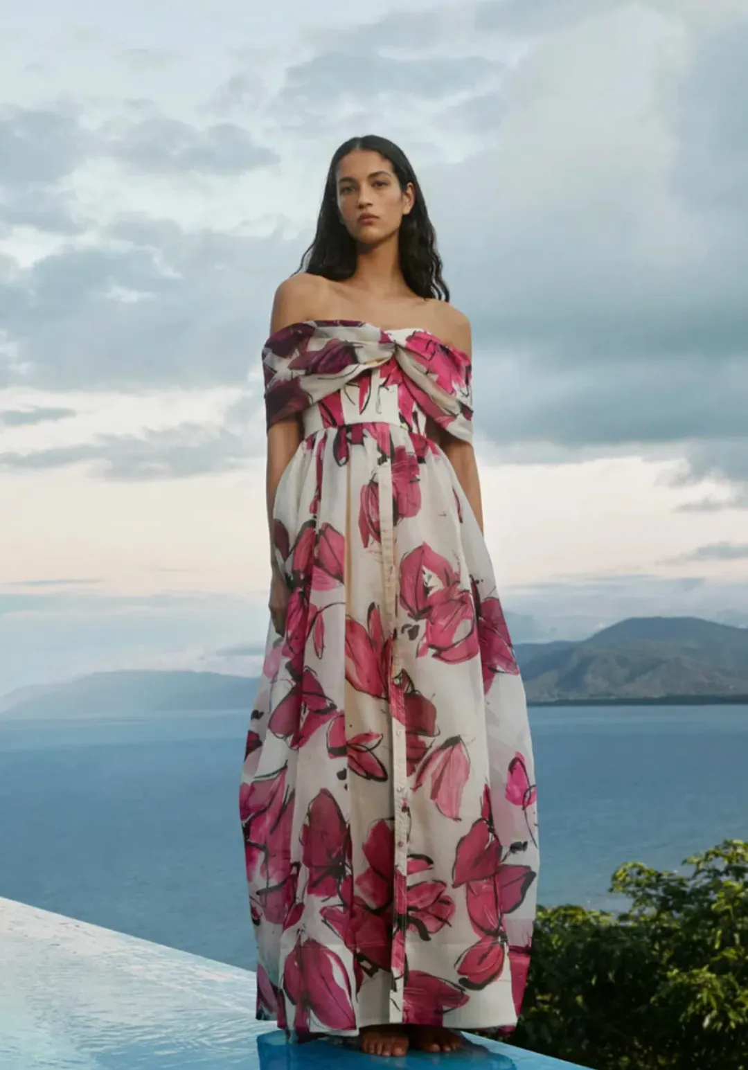 AJE Cordelia Corseted Maxi Dress Falling Florals Size 8 for rent on The Volte - main image