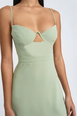 By Johnny Callia Wire Midi Dress Green Size 10 for rent on The Volte - image 2