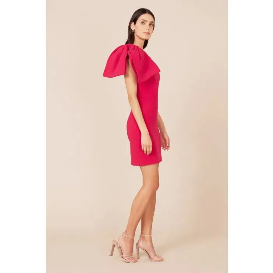 Rebecca Vallance Hamptons Bow Dress Pink Size AU 12 for rent on The Volte - main image