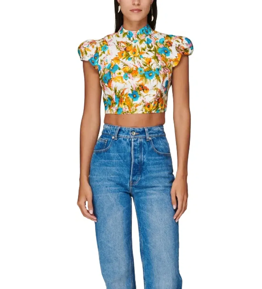 Zimmermann Estelle Tie Top Floral Size 0 / AU 8 for rent on The Volte - main image