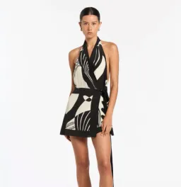 Sir the Label Realisme Wrap Halter Mini Dress Print Size 1 / AU 8 for rent on The Volte - image 4