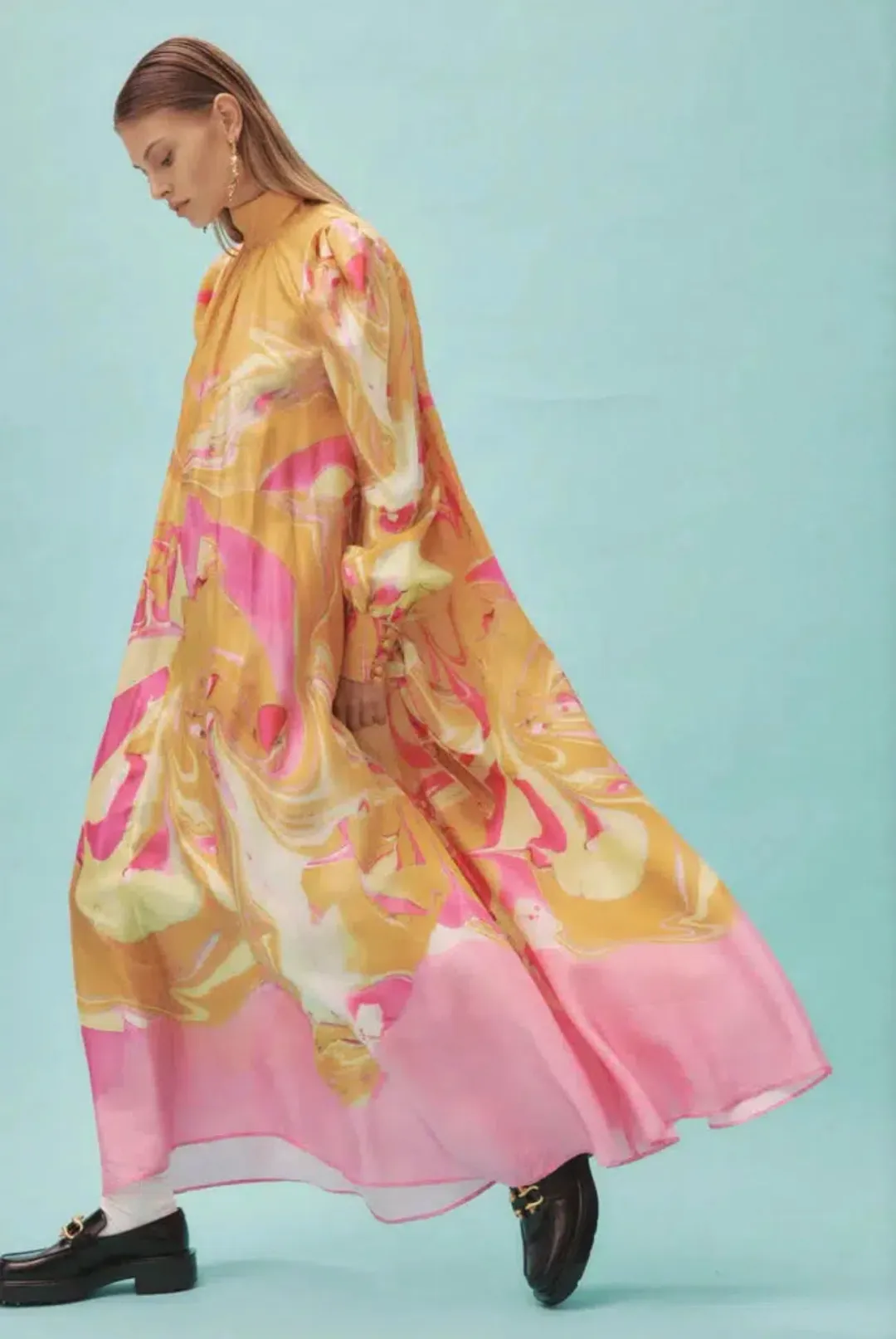 Alemais  Luca Long Sleeve Midi Dress Multi  Size 8 for rent on The Volte - main image