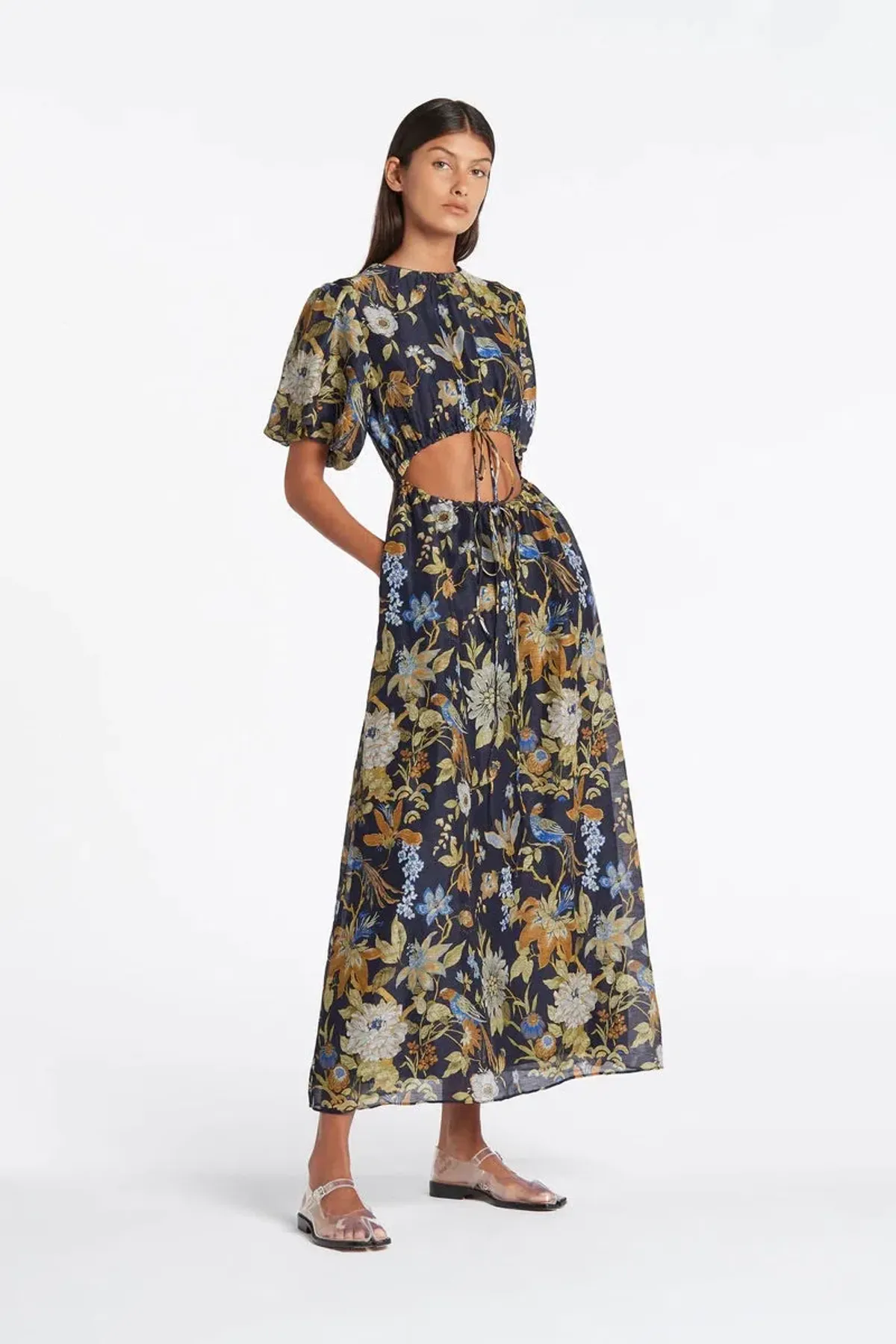 Sir the Lable Lillian Puff Sleeve Maxi Dress Floral Size 12 for rent on The Volte - main image