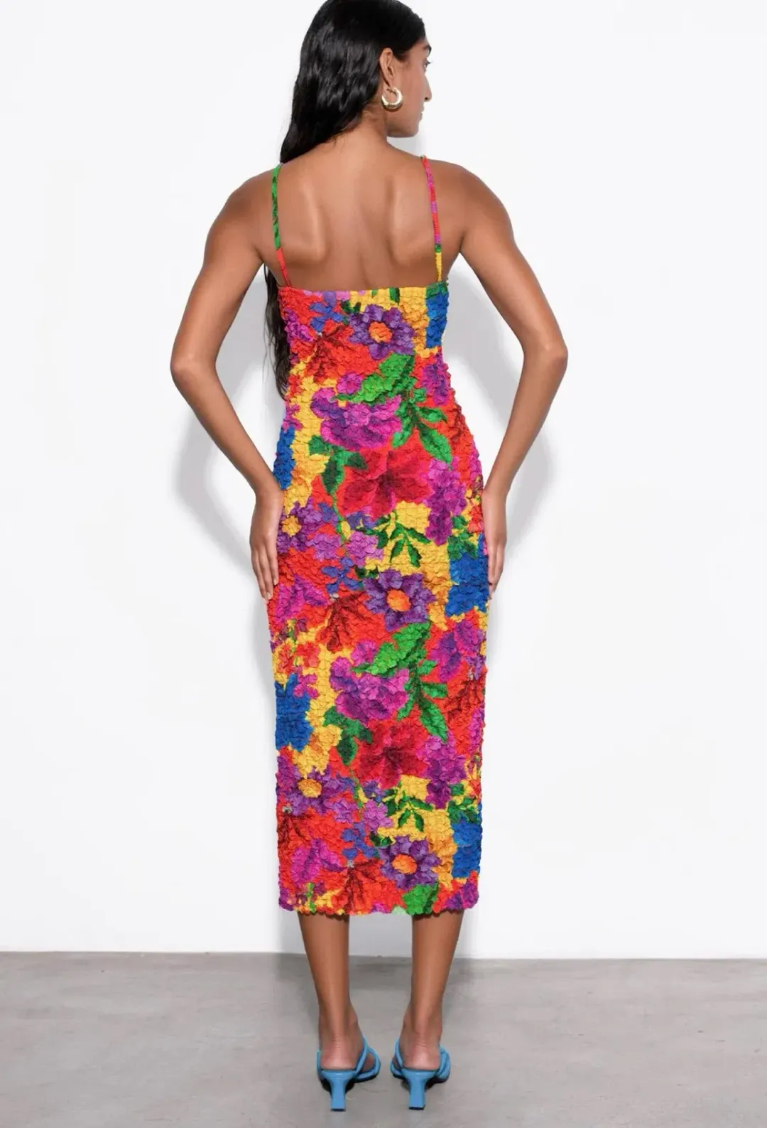Mara Hoffman Kimiko Popcorn Midi Dress Multi Floral Size 14 for rent on The Volte - main image