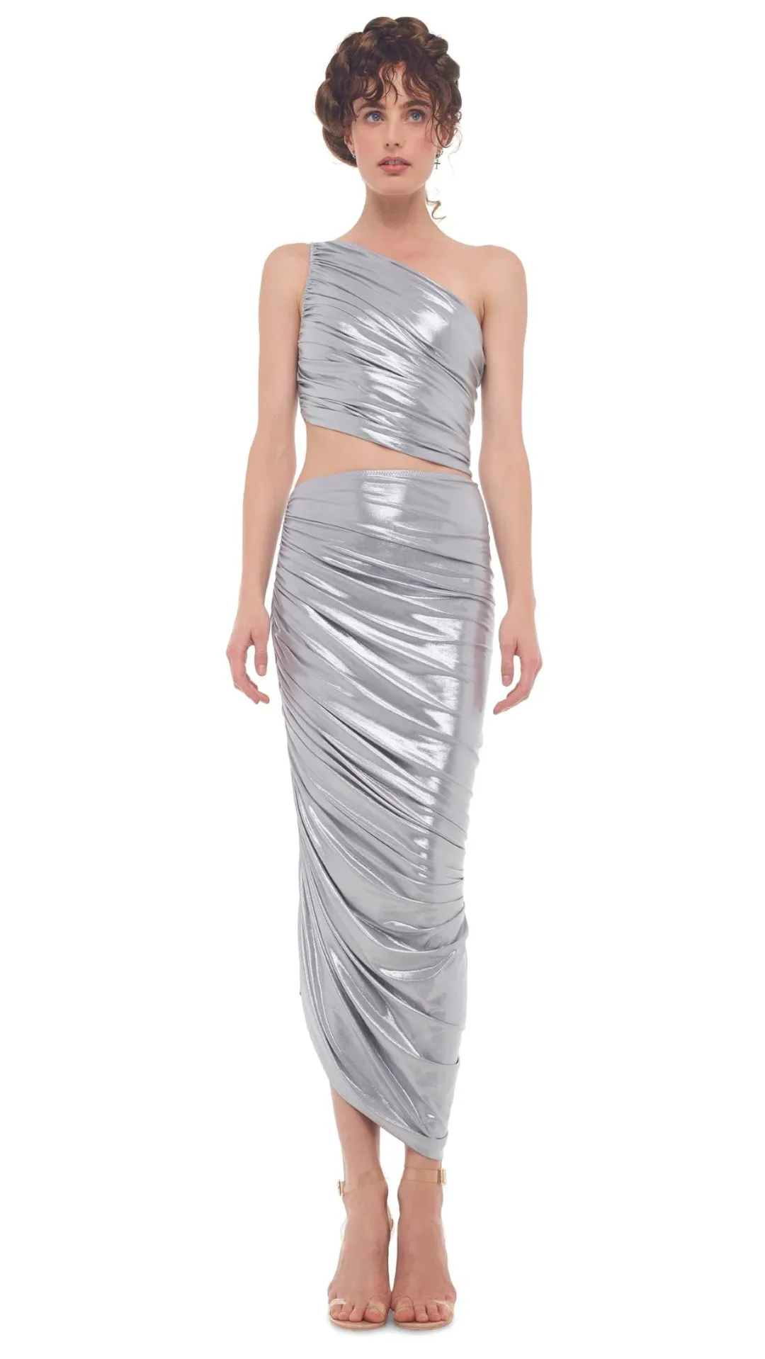 Norma Kamali Metallic Silver Skirt Size 6  for rent on The Volte - main image