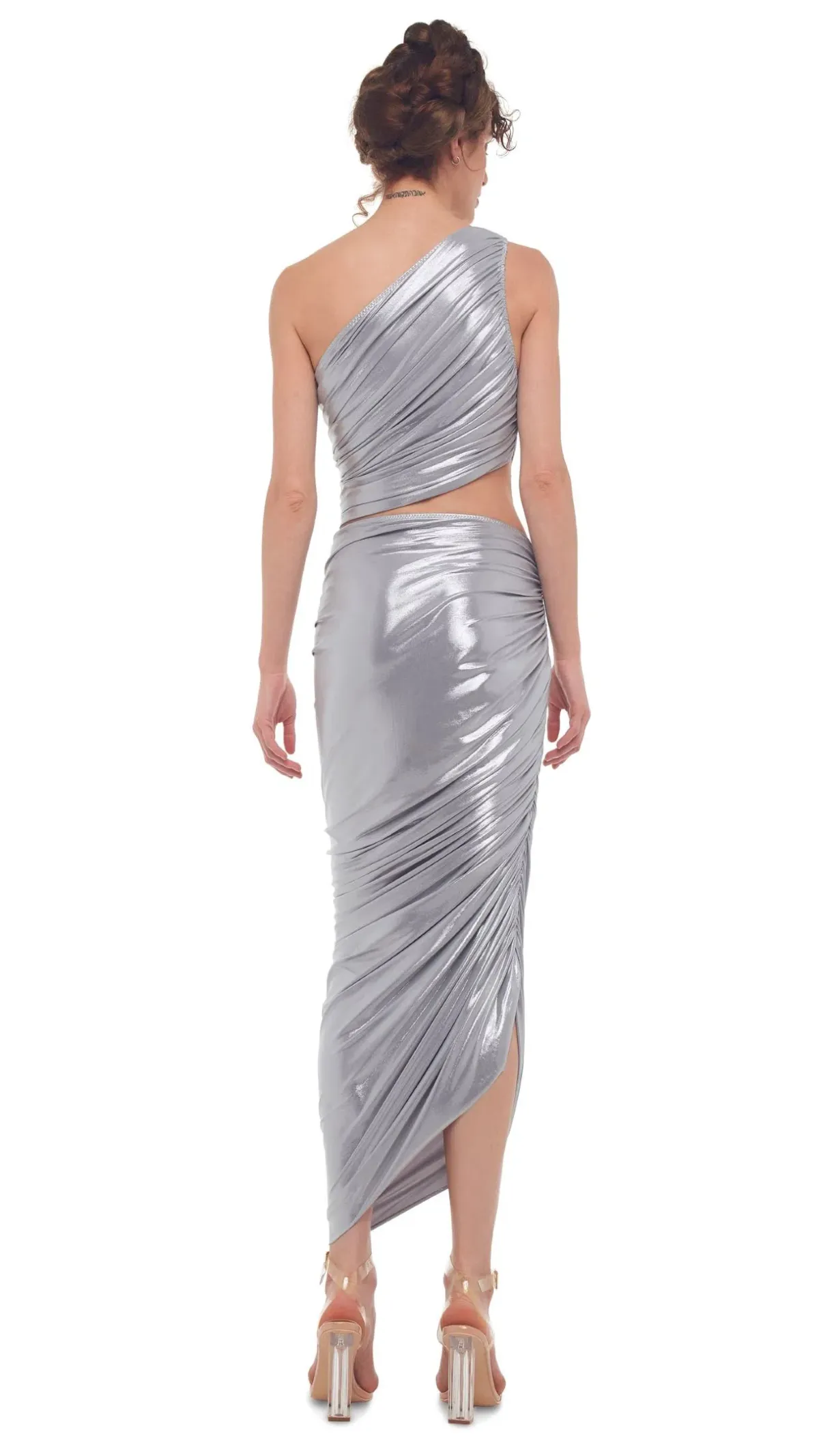 Norma Kamali Metallic Silver Skirt Size 6  for rent on The Volte - main image