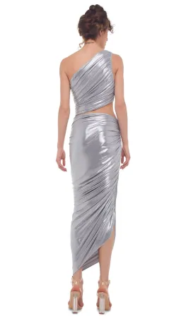 Norma Kamali Metallic Silver Skirt Size 6  for rent on The Volte - image 1