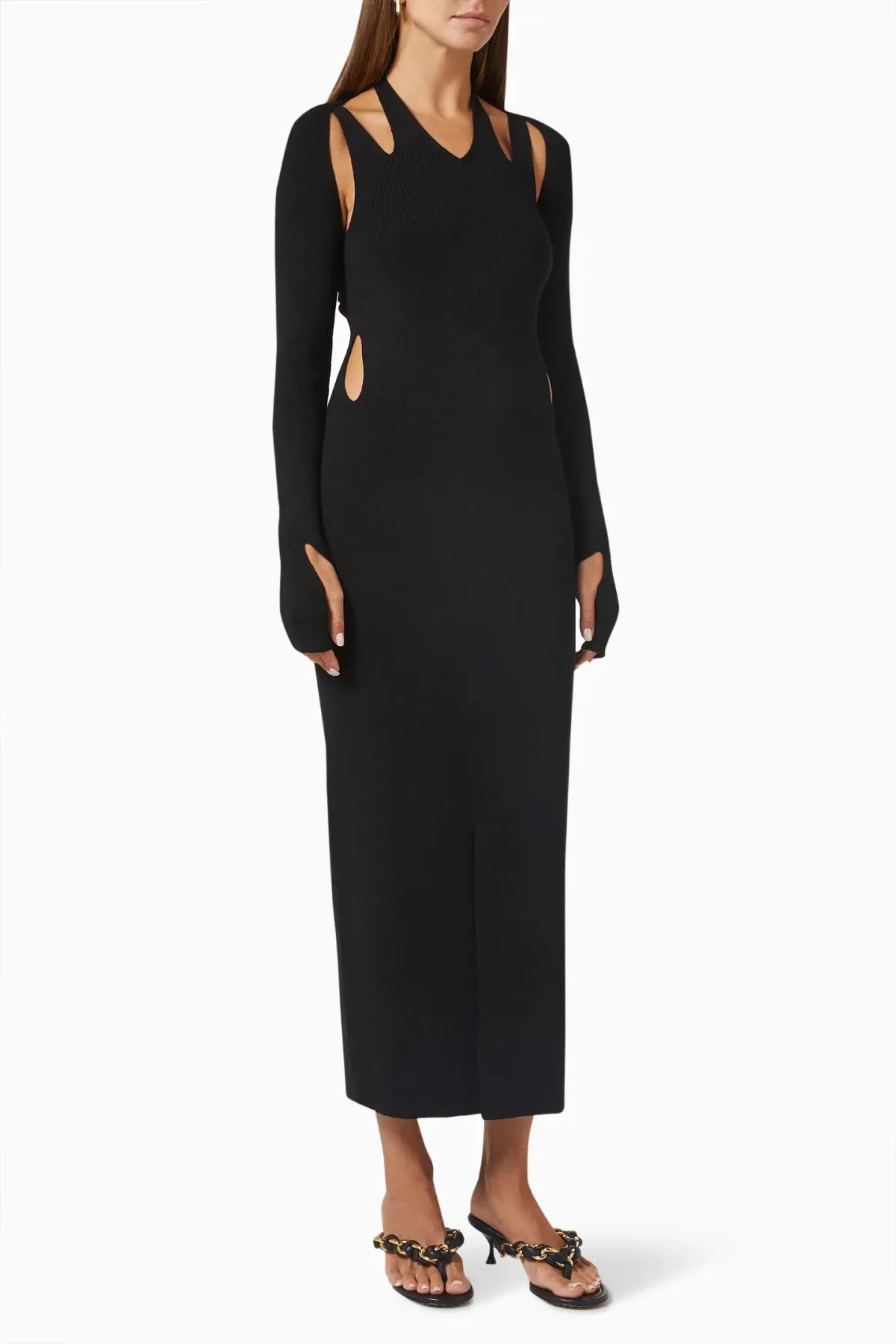 Dion Lee Plaited Merino Rib Dress Black Size XXS/Au 4 for rent on The Volte - main image