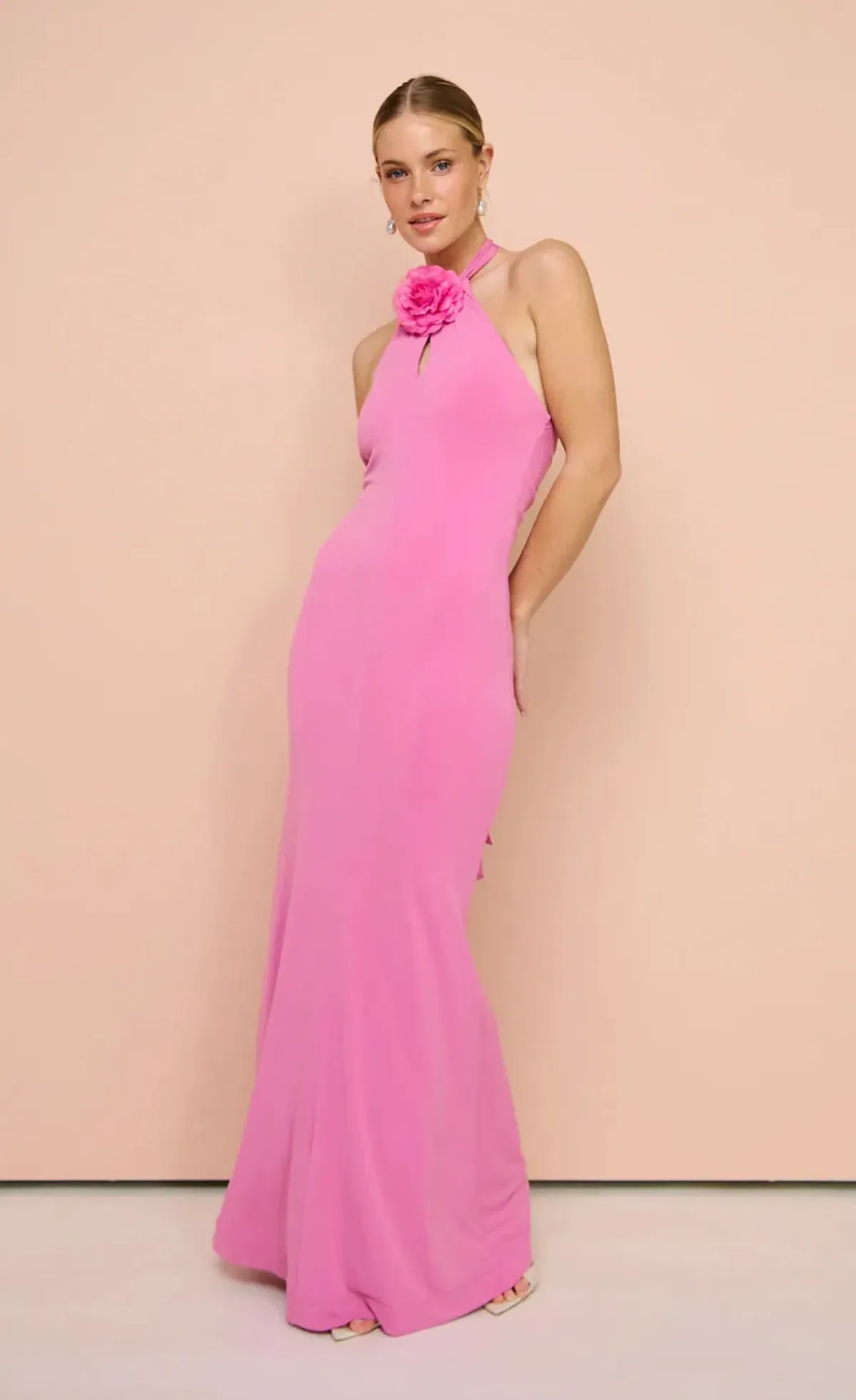 Sofia the Label Wildflower Halter Gown in Pink Size 6 for rent on The Volte - main image
