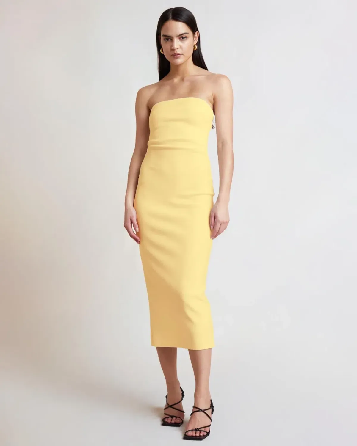 Bec & Bridge Noa Midi Dress Honey Yellow Size 8 for rent on The Volte - main image