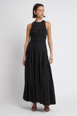 Aje Tidal Corset Midi Dress Black Size 6 for rent on The Volte - image 1