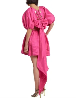 Aje Admiration Lace Up Mini Dress Pink Size 10  for rent on The Volte - image 3