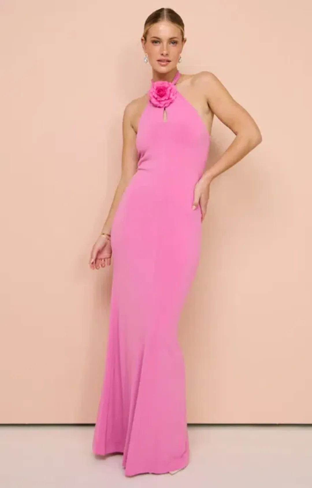 Sofia The Label Wildflower Halter Gown In Pink Size AU 10 for rent on The Volte - main image