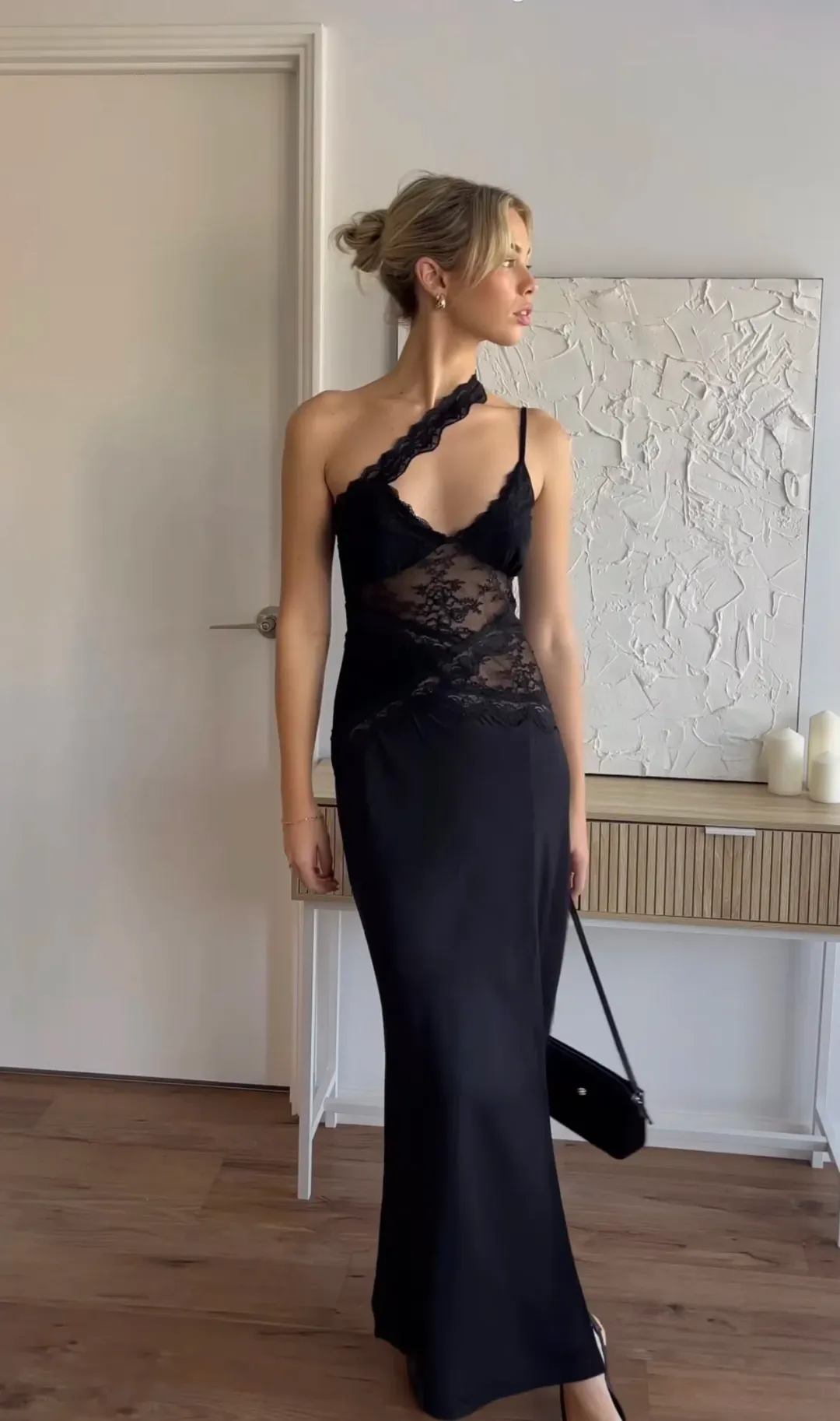 Bec & Bride Ria Asym Dress Black Size AU 8 for rent on The Volte - main image