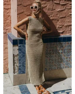 Sir The Label Edie Maxi Dress Nude Size 2 / AU 10 for rent on The Volte - image 2