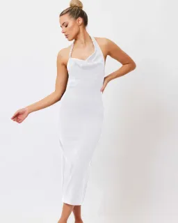 Bianca & Bridgett Mia Pearl Midi Dress White Size AU 6 for rent on The Volte - image 1