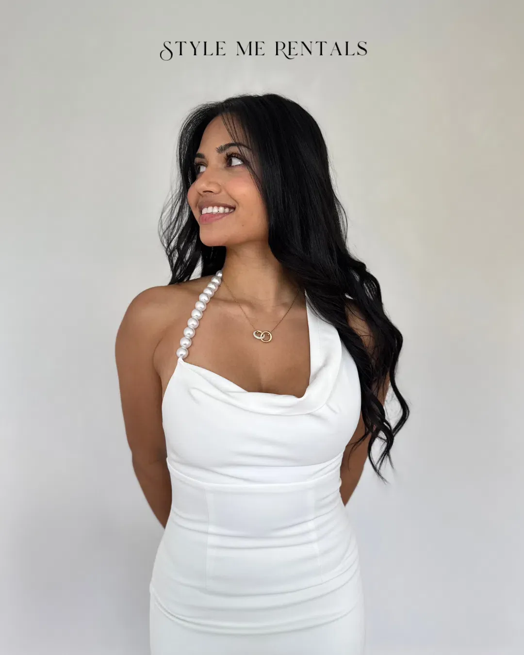 Bianca & Bridgett Mia Pearl Midi Dress White Size AU 6 for rent on The Volte - main image