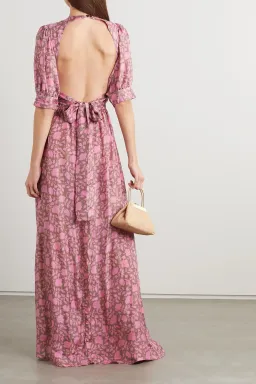 Hannah Artwear Surya Open Back Maxi Dress in Pink One Size for rent on The Volte - image 2