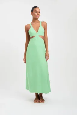Kookai Palm Midi Dress in Foliage Size 10 for rent on The Volte - image 1
