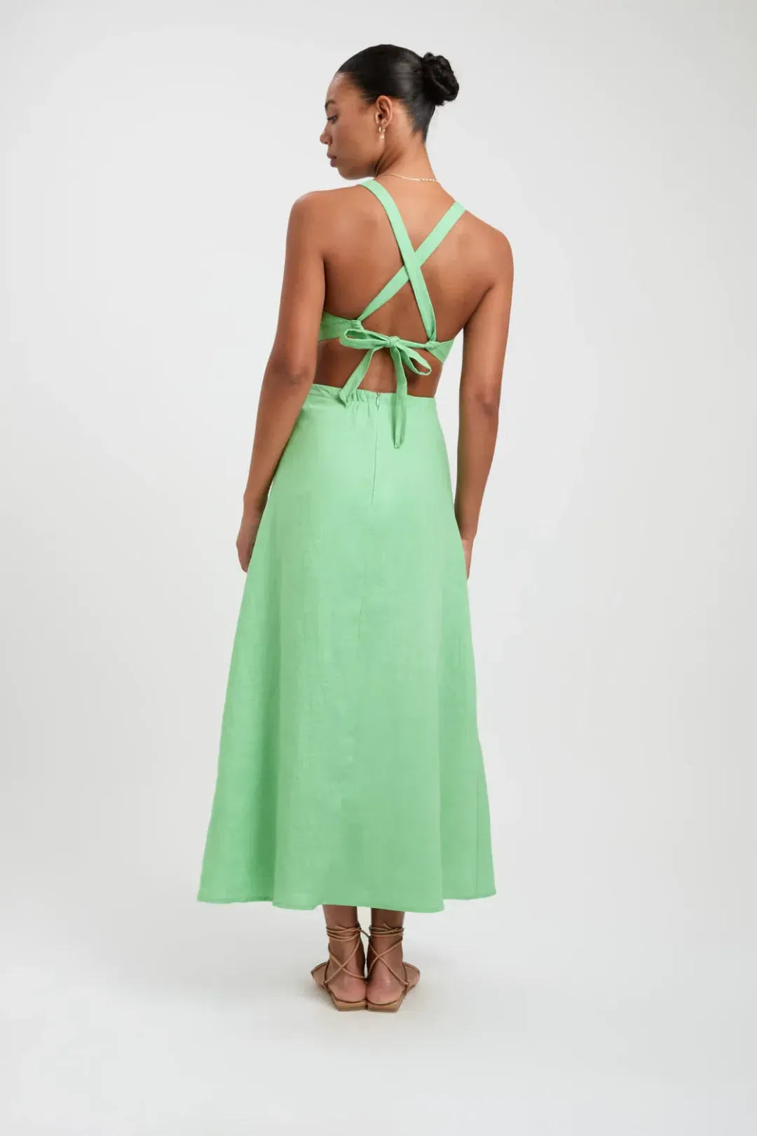 Kookai Palm Midi Dress in Foliage Size 10 for rent on The Volte - main image