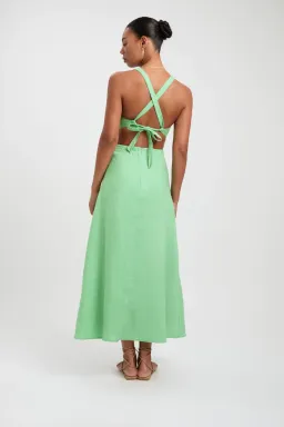 Kookai Palm Midi Dress in Foliage Size 10 for rent on The Volte - image 3