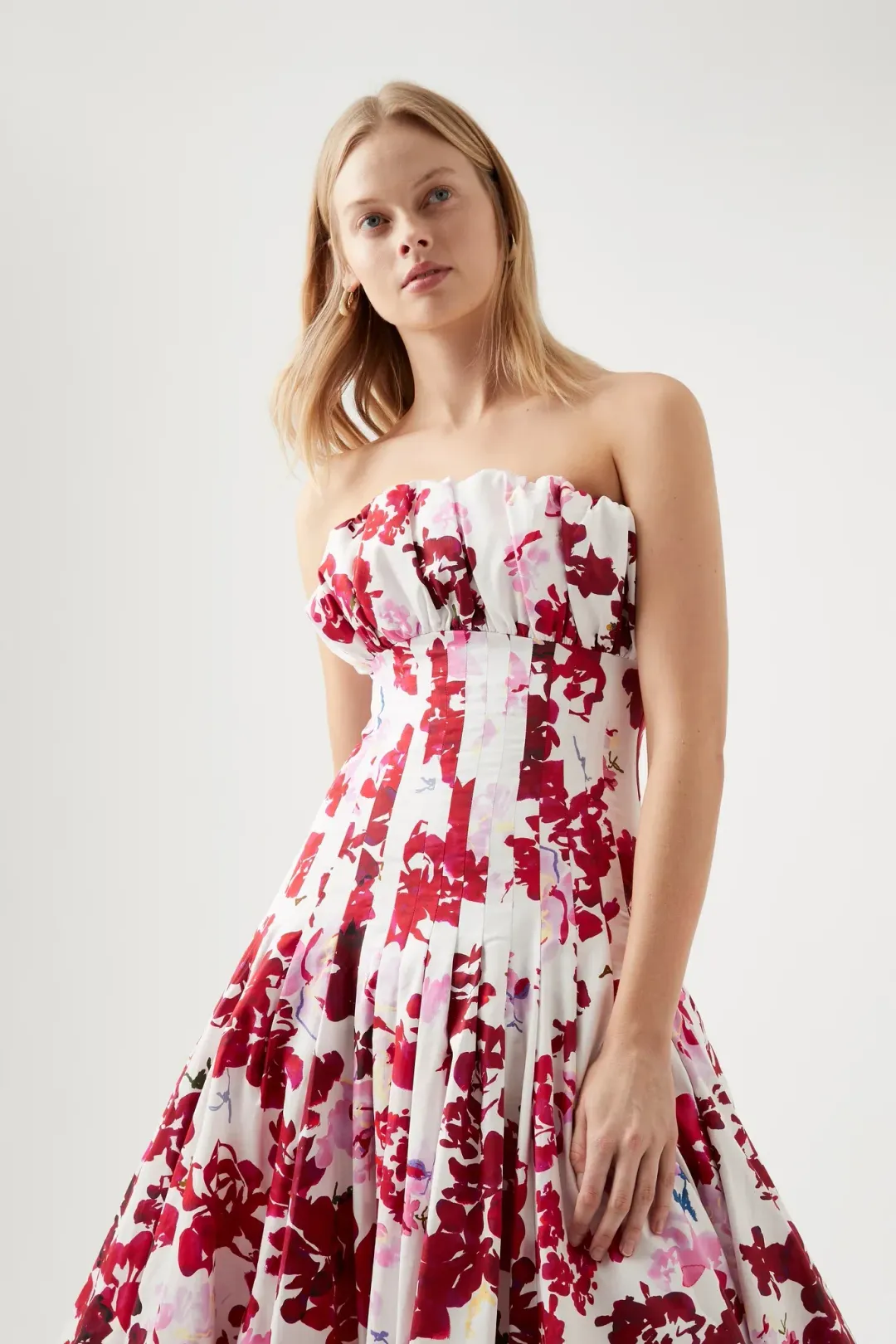 Aje Mathilde Bubble Hem Midi Dress Floral Size 10 for rent on The Volte - main image