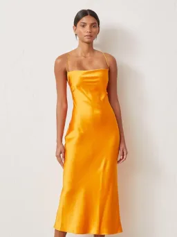 Bec & Bridge Seraphine Lace Up Midi Dress Tangerine Size XS / AU 6 for rent on The Volte - image 2