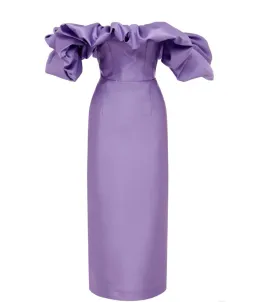 Alemais Suzi Off Shoulder Midi Dress Violet Size 10 for rent on The Volte - image 3