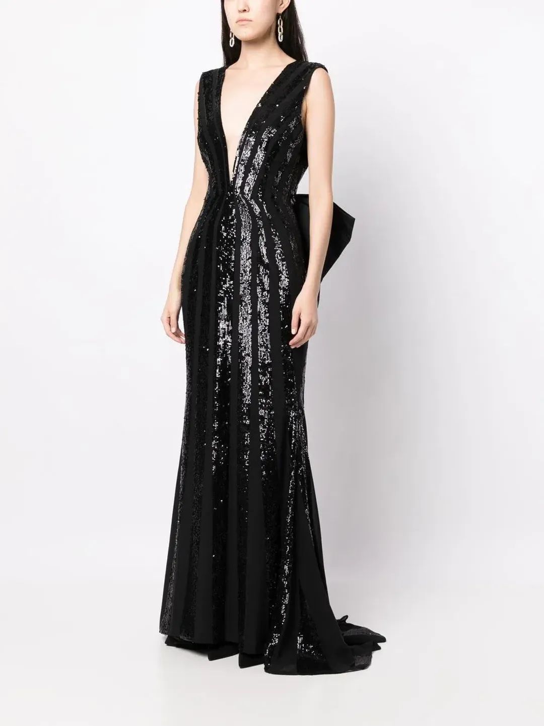 Rebecca Vallance Davina Bow-detailed Gown Black Size 14 for rent on The Volte - main image