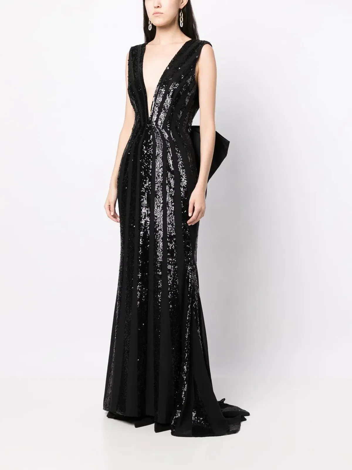 Rebecca Vallance Davina Bow-detailed Gown Black Size 14 for rent on The Volte - main image