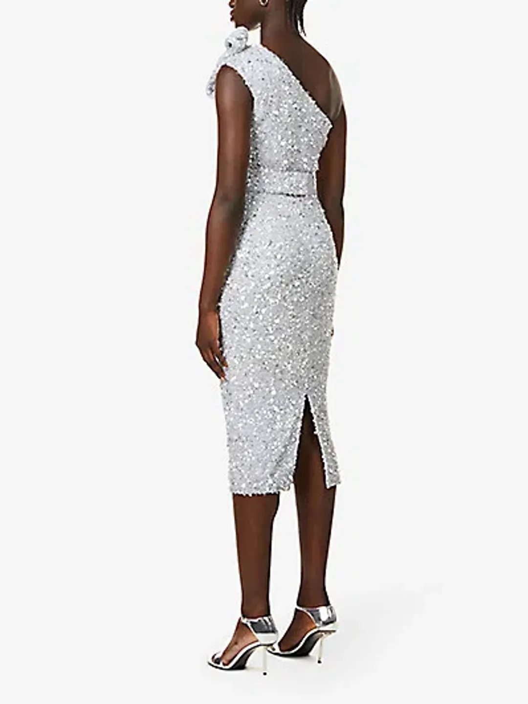 Rachel Gilbert Kara Sequin Embellished Belted Midi Dress In Blue Size 14 for rent on The Volte - main image