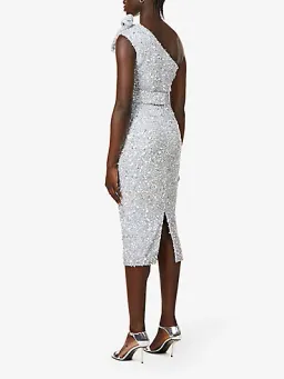 Rachel Gilbert Kara Sequin Embellished Belted Midi Dress In Blue Size 14 for rent on The Volte - image 1