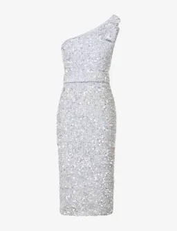 Rachel Gilbert Kara Sequin Embellished Belted Midi Dress In Blue Size 14 for rent on The Volte - image 3