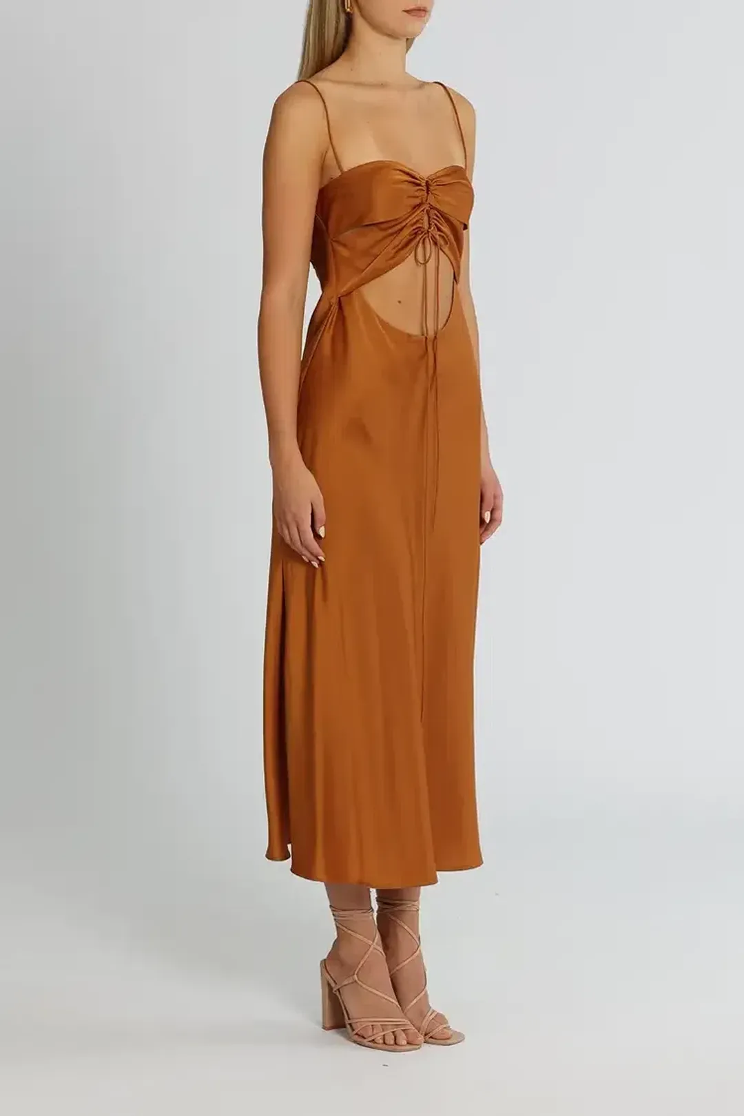 Clea Estelle Slip Dress Copper Brown Size 8 for rent on The Volte - main image