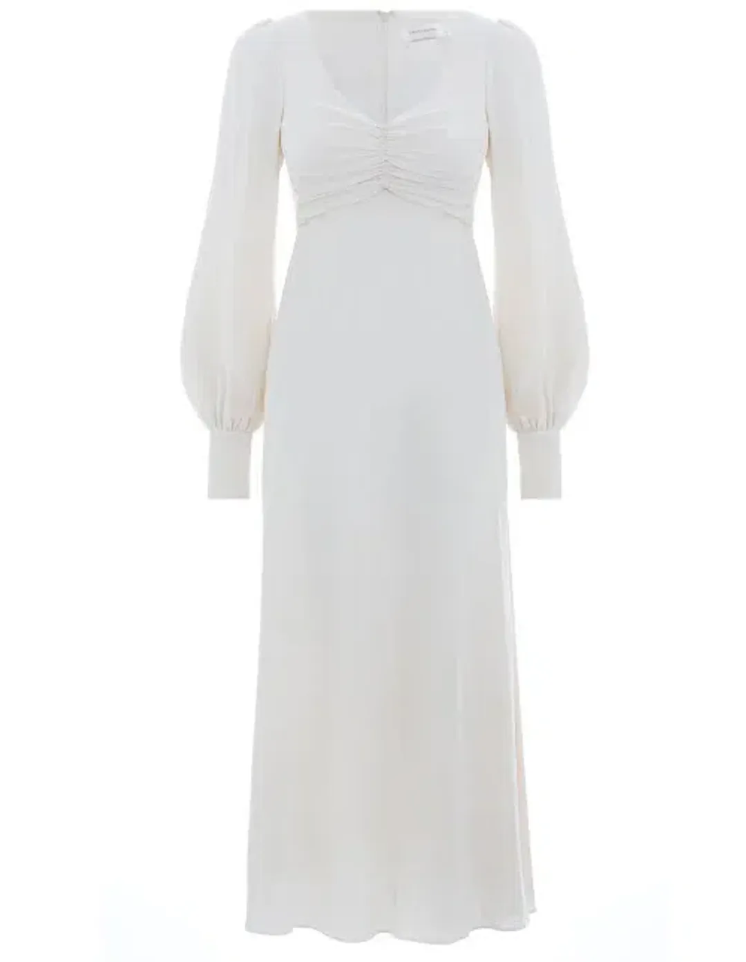 Zimmermann Rouche Midi Dress White Size 2 / AU 12  for rent on The Volte - main image