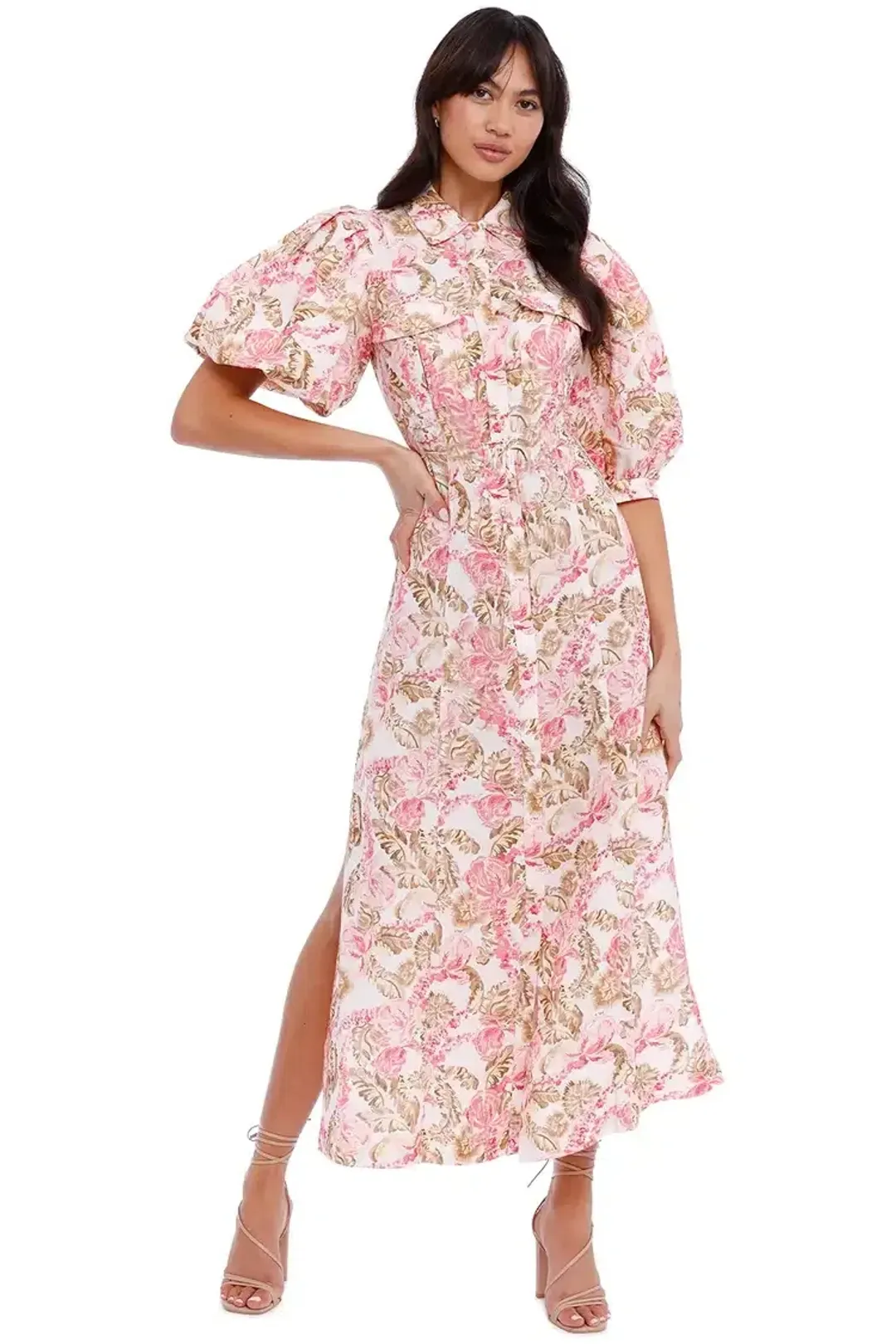 Significant Other Deanna Dress Sangria Floral Multi Print Size 8 for rent on The Volte - main image