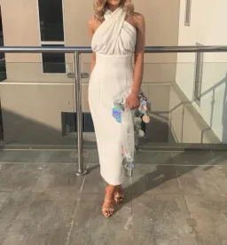 Misha Vedette Halter Midi Dress White Size 6 for rent on The Volte - image 2