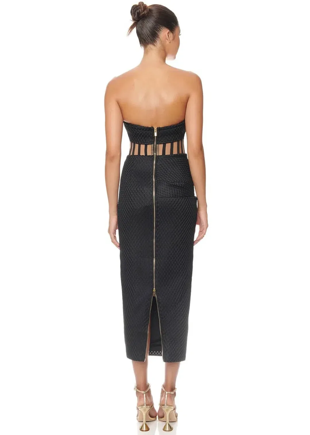 Eliya The Label Zariah Midi Dress Black Size 6 for rent on The Volte - main image