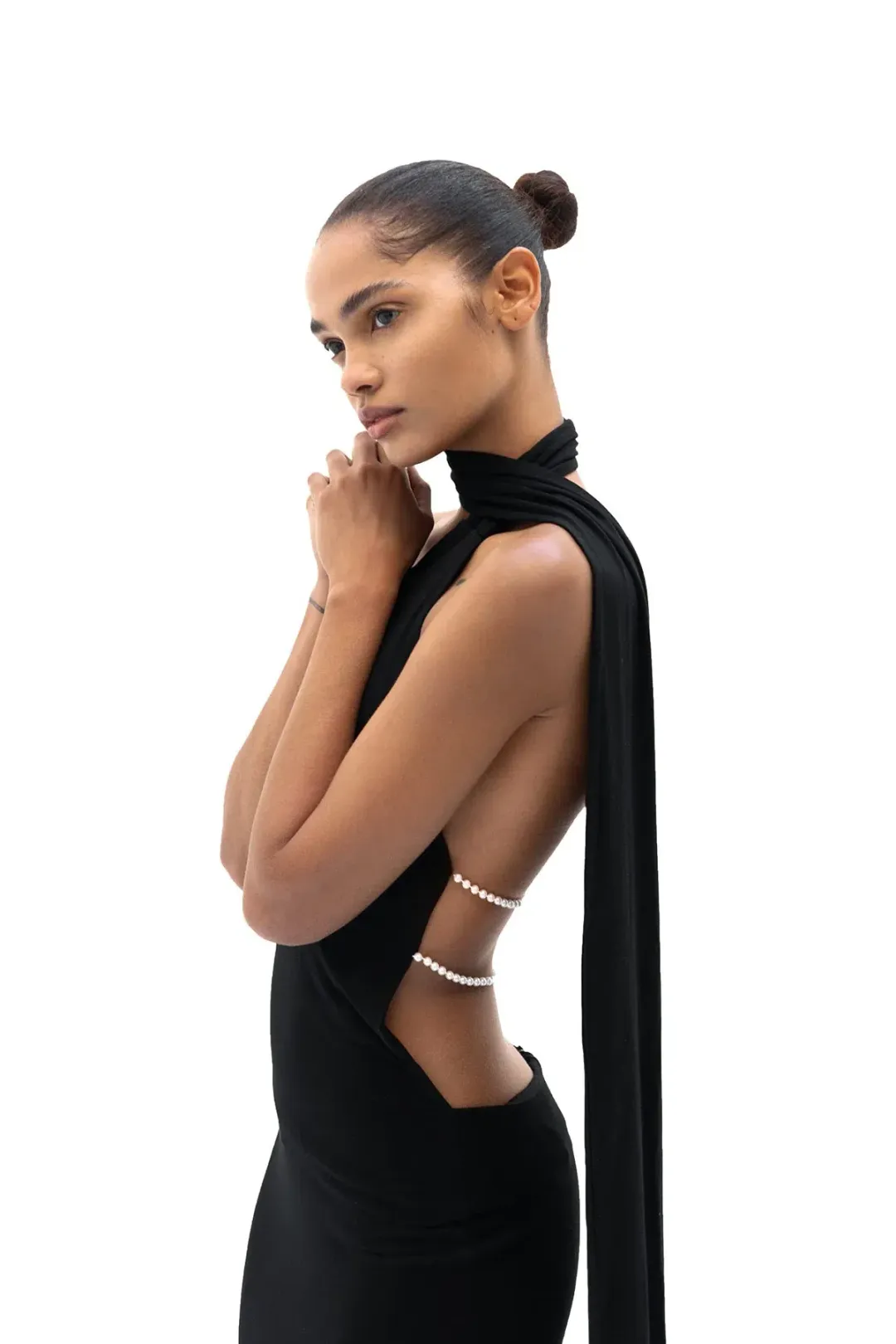 Khanum's Kara Scarf Maxi Dress Black Size S / AU 8 for rent on The Volte - main image