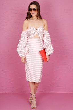 Asilio Candy Eyed Dress Pink White Stripe Size 6 for rent on The Volte - image 11