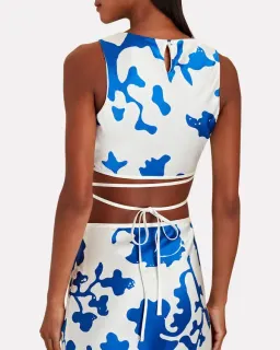Sir the Label Esme Deconstructed Top in Blue/White Print Size 1 /Au 8 for rent on The Volte - image 2