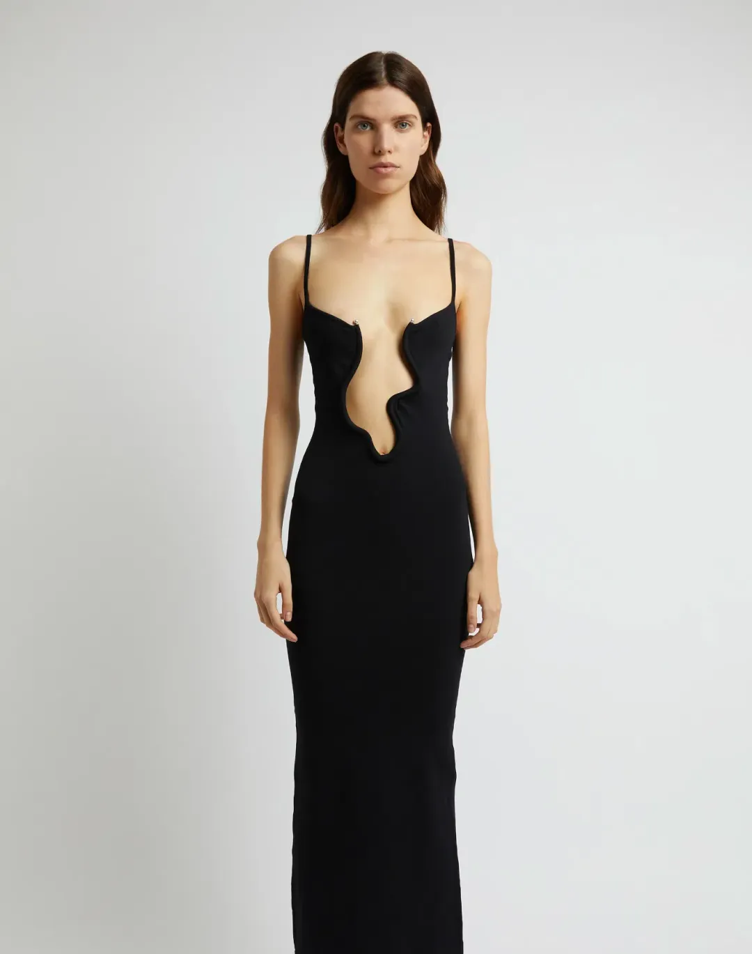Christopher Esber Salacia Wire Column Dress Black Size 8 for rent on The Volte - main image