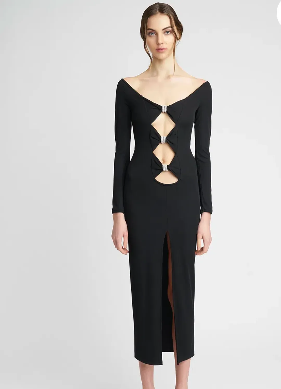 Nicola Finetti Romina Dress Black Size 10 for rent on The Volte - main image