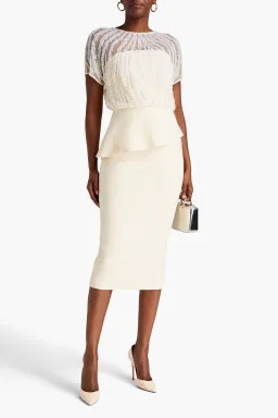 Rachel Gilbert Cole Embellished Midi Dress Cream  Size 1/Au 8 for rent on The Volte - image 1