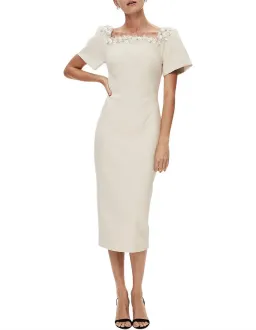 Rachel Gilbert Sandro Midi Dress Cream Size 10  for rent on The Volte - image 1