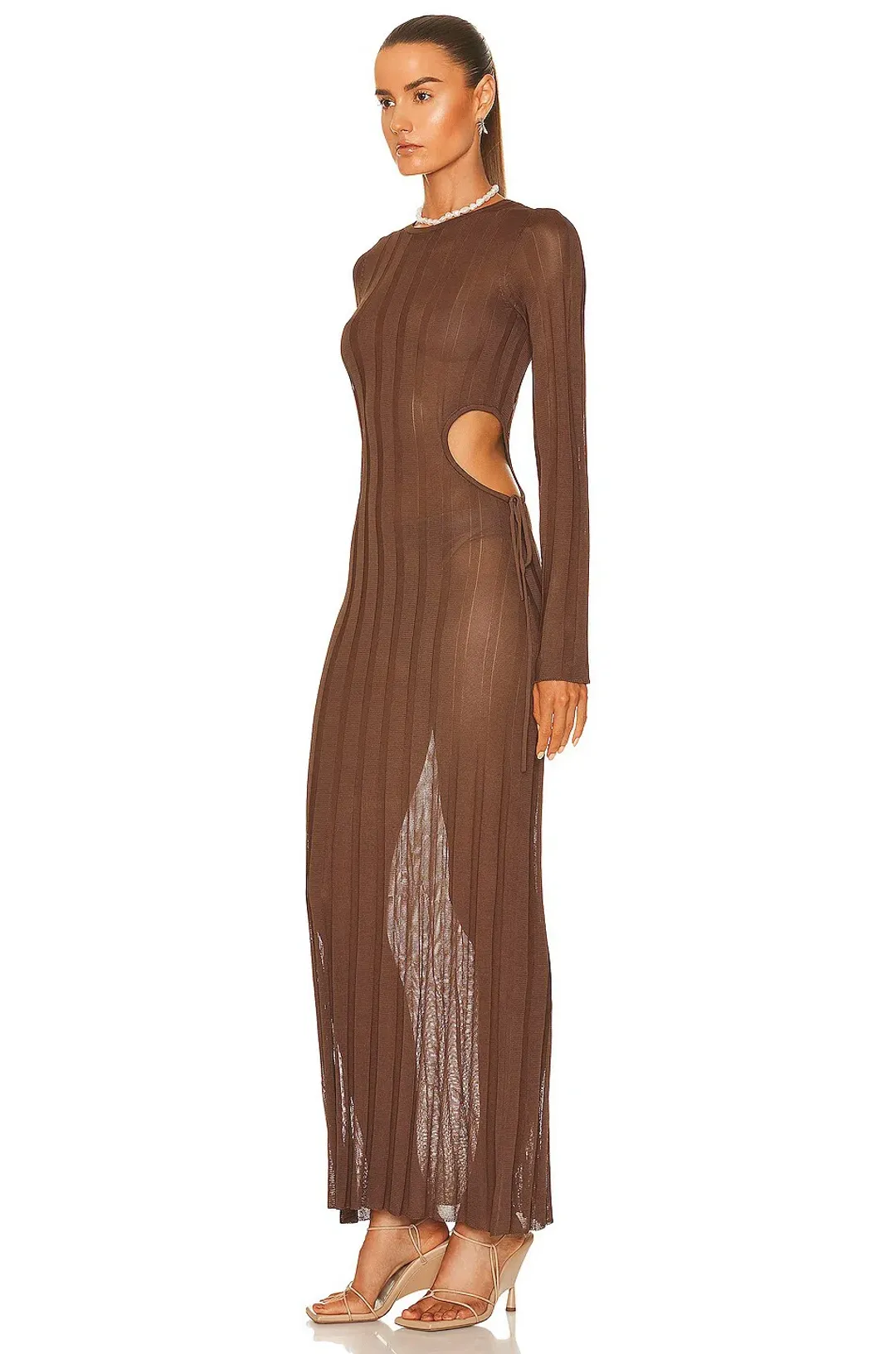 Sir the Label Aya Cut Out Dress Chocolate Size 1 / AU 8 for rent on The Volte - main image