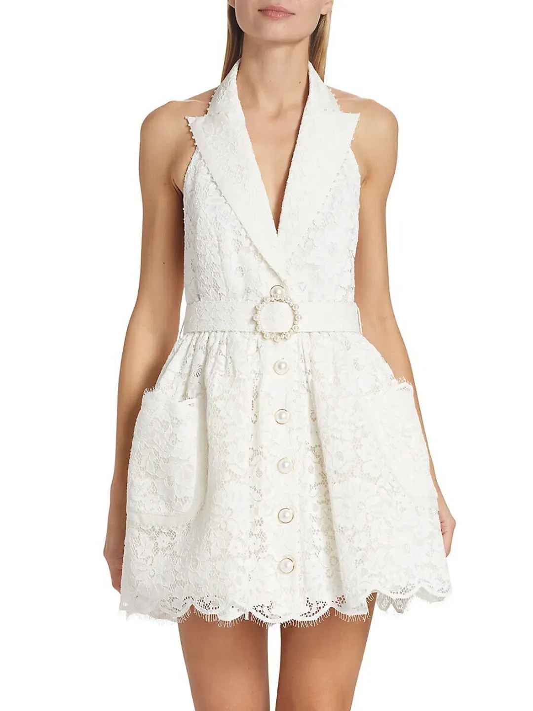 Zimmermann High Tide Tuxedo Mini Dress White Size 1 / AU 10  for rent on The Volte - main image