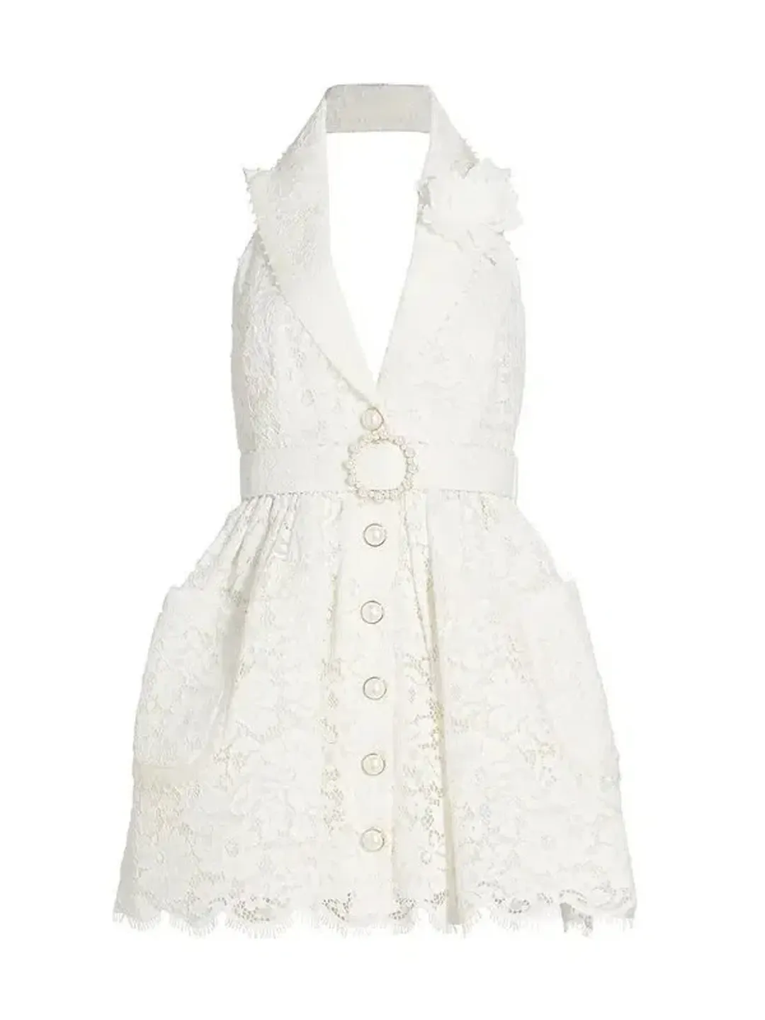 Zimmermann High Tide Tuxedo Mini Dress White Size 1 / AU 10  for rent on The Volte - main image